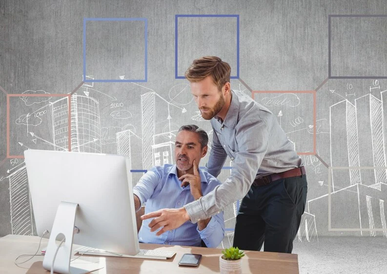 Two business men discussing Why SEO Matters for Architects in Canada