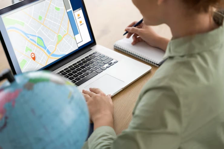 SEO specialist optimizing local search visibility for a medical clinic using maps and location-based analytics.